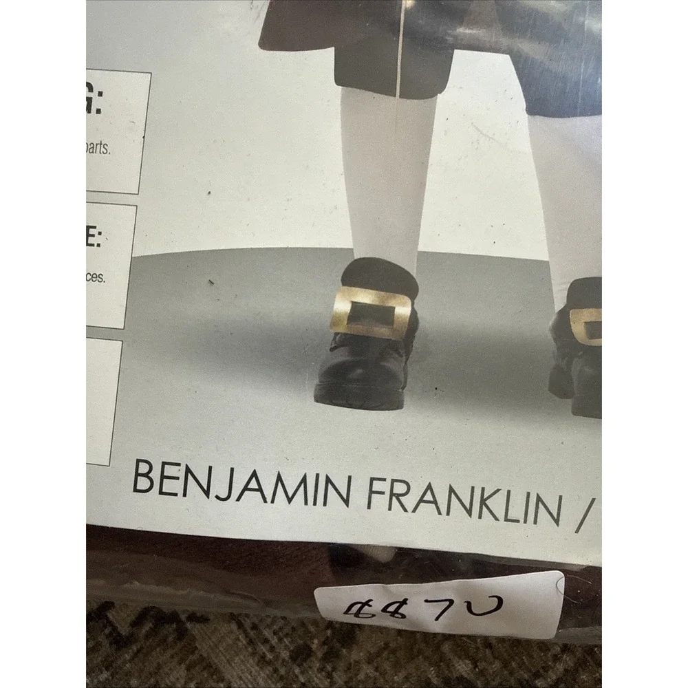 California Costumes Benjamin Franklin Colonial Man Child M 8-10 00435 NWT